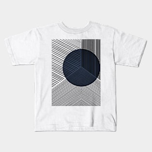 Navy Geometric Line Drawing Kids T-Shirt